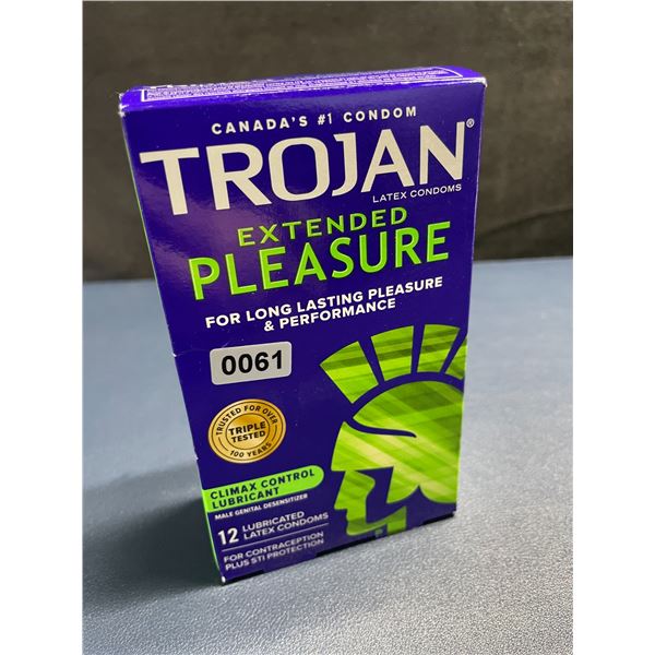 Trojan Extendend Pleasure Lubricated Latex Condoms (12 Count) w/ Climax Control Lubricant - New