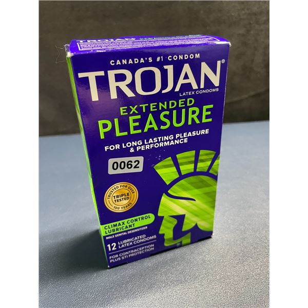 Trojan Extendend Pleasure Lubricated Latex Condoms (12 Count) w/ Climax Control Lubricant - New