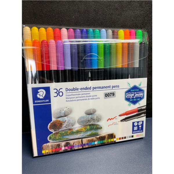 STAEDTLER 36 Double-Ended Colorful Permanent Pens (0.5mm/3.0mm Dual-Tip) Premium Markers - New
