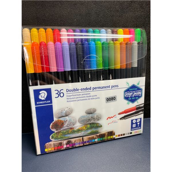 STAEDTLER 36 Double-Ended Colorful Permanent Pens (0.5mm/3.0mm Dual-Tip) Premium Markers - New