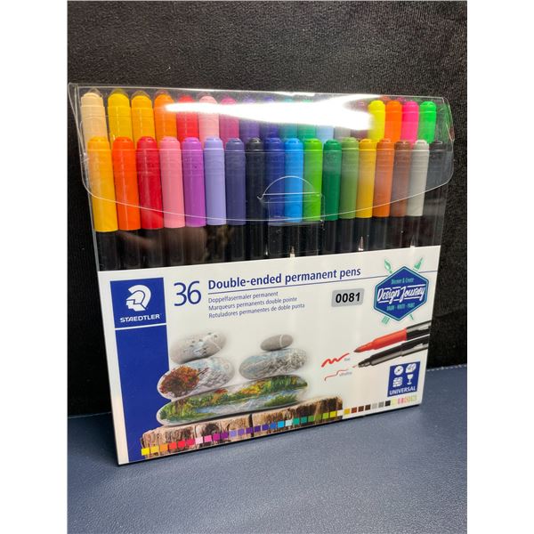 STAEDTLER 36 Double-Ended Colorful Permanent Pens (0.5mm/3.0mm Dual-Tip) Premium Markers - New