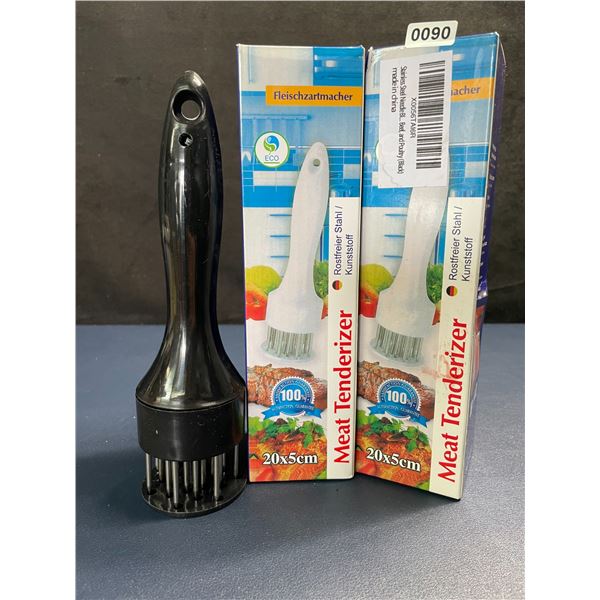 Lot of 2 Meat Tenderizers; Stainless Steel Design; For Beef & Poultry - New