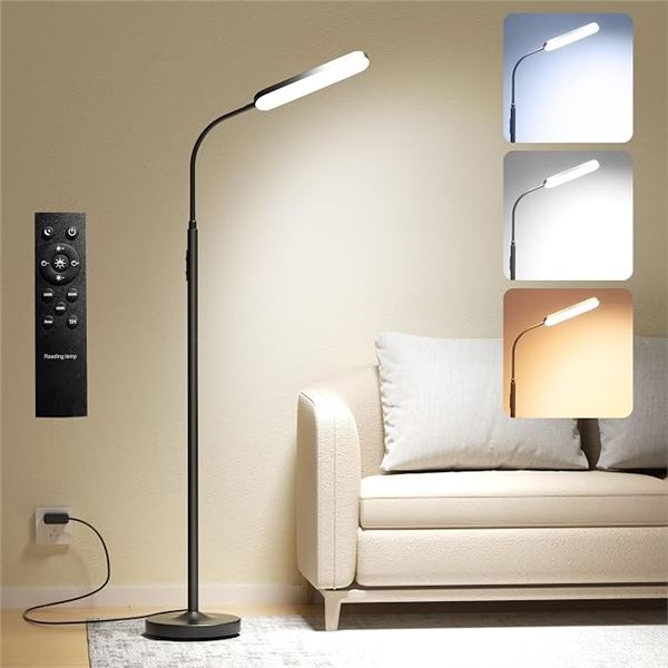 LED Floor Lamp; Super-Bright/Dimmable 70" Tall Gooseneck Reading/Floor Lamp - Brand New!