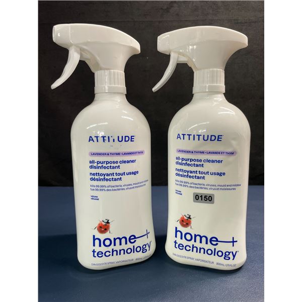 Lot of 2 ATTITUDE All-Purpose Cleaner/Disinfectant Sprays (800ml) Lavender & Thyme - New