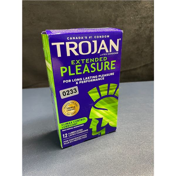 Trojan Extendend Pleasure Lubricated Latex Condoms (12 Count) w/ Climax Control Lubricant - New