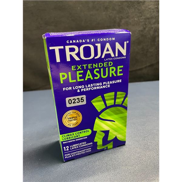 Trojan Extendend Pleasure Lubricated Latex Condoms (12 Count) w/ Climax Control Lubricant - New