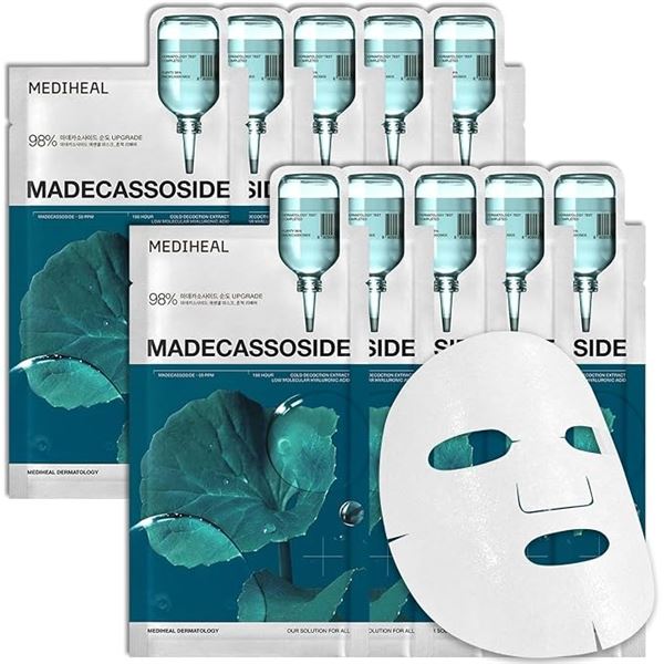 MEDIHEAL Madecassoside Essential Face Sheet Masks (10pcs) Dark Spot Care; Korean Skincare Product