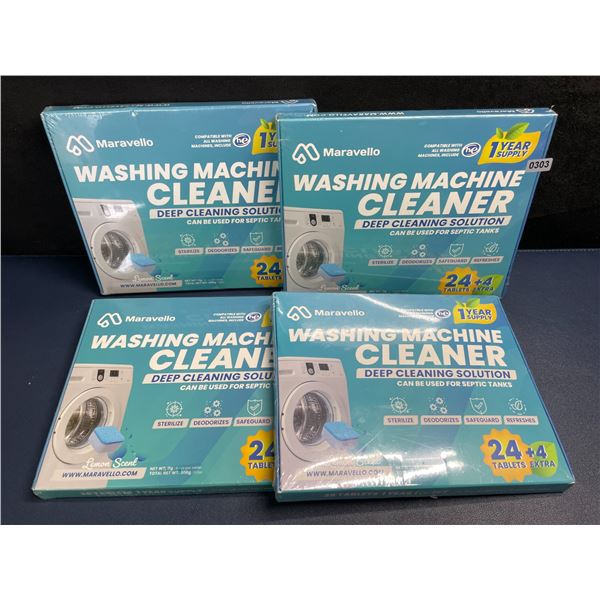 4 Boxes of Washing Machine Cleaner/Descaler Tablets (28 Tablets/Box) Works with All Machines - New!