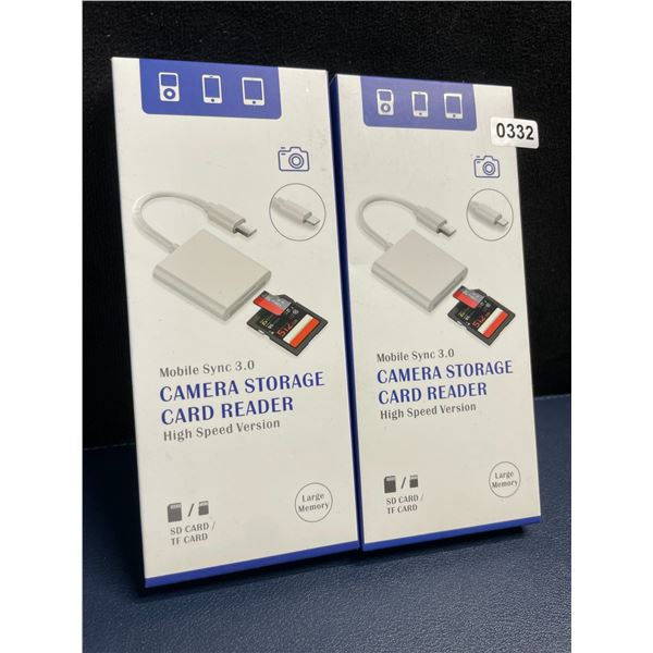 Lot of 2 Highspeed USB-C SD and Micro SD Card Readers; Perfect for Data Reading and Transfer! New