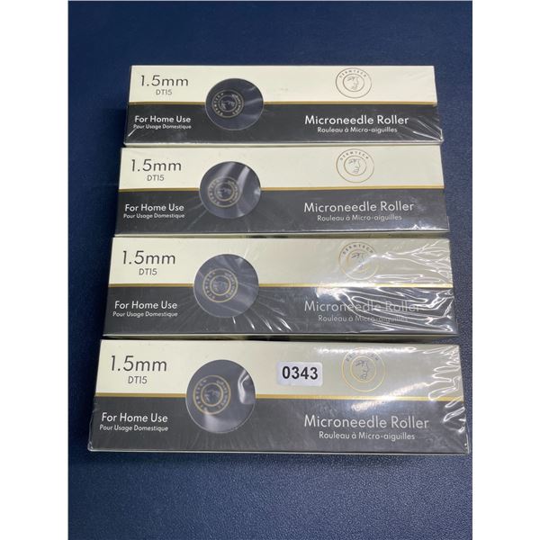 Lot of 4 Dermtech Microneedle Rollers (1.5mm) For Home Use - New Sealed