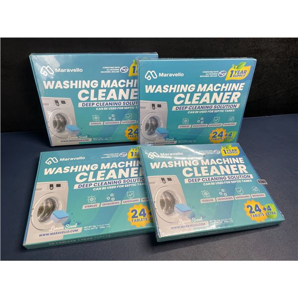 4 Boxes of Washing Machine Cleaner/Descaler Tablets (28 Tablets/Box) Works with All Machines - New!