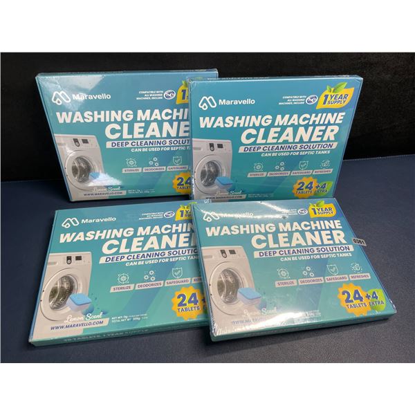 4 Boxes of Washing Machine Cleaner/Descaler Tablets (28 Tablets/Box) Works with All Machines - New!