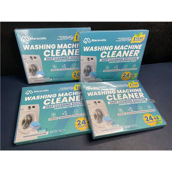 4 Boxes of Washing Machine Cleaner/Descaler Tablets (28 Tablets/Box) Works with All Machines - New!