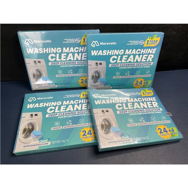 4 Boxes of Washing Machine Cleaner/Descaler Tablets (28 Tablets/Box) Works with All Machines - New!