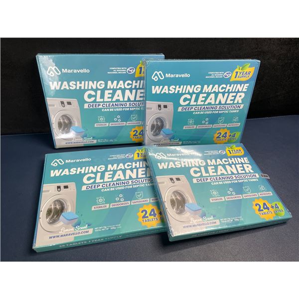 4 Boxes of Washing Machine Cleaner/Descaler Tablets (28 Tablets/Box) Works with All Machines - New!