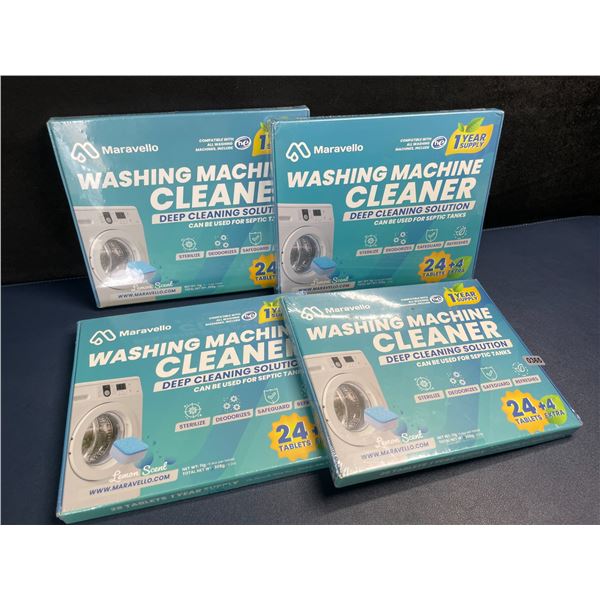 4 Boxes of Washing Machine Cleaner/Descaler Tablets (28 Tablets/Box) Works with All Machines - New!