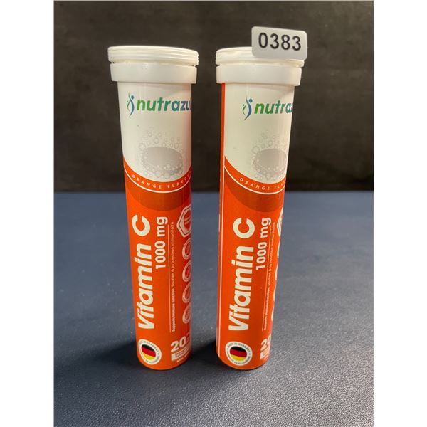 2 Packs of Nutrazul Vitamin C 1000mg Vitamin C 1000mg Effervescent Tablets (20pcs Each) New