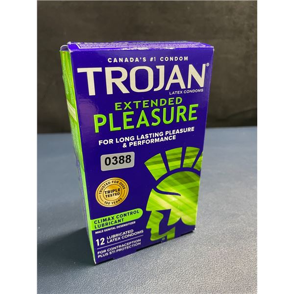 Trojan Extendend Pleasure Lubricated Latex Condoms (12 Count) w/ Climax Control Lubricant - New