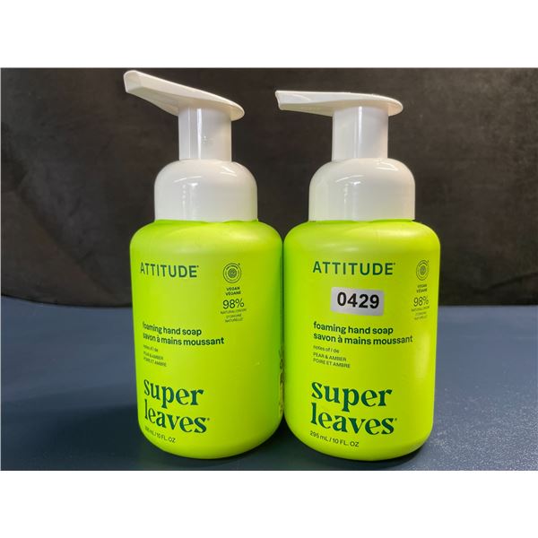 Lot of 2 ATTITUDE Super Leaves Foaming Hand Soaps (295ml) Pear & Amber - New