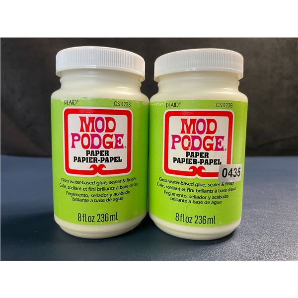 2 Tubs of Mod Podge Paper Gloss Water-Based Glue, Sealer, & Finish (236ml) for Crafting/Art - New