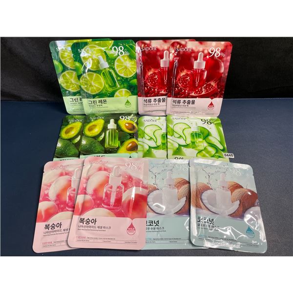 12-Pack of Sadoer Fruit Essence Hydrating/Revitalizing Beauty Facial Sheet Masks (Assorted) New
