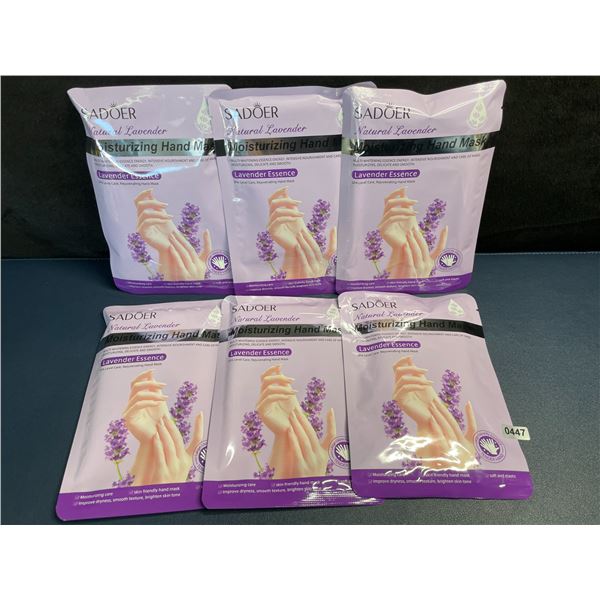 6-Pack Sadoer Natural Lavender Essence Moisturizing Hand Masks - For Delicate/Smooth Skin - New