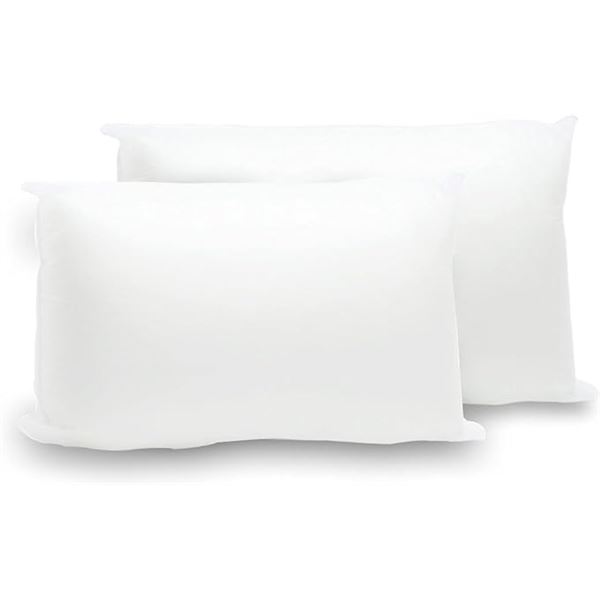2-Pack of 12" x 20" Pillows - Rectangular Lumbar Throw Pillows; 100% Polyester - New Sealed (No Box)
