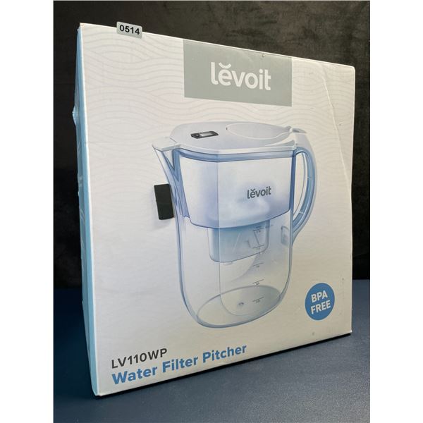 Levoit LV110WP Water Filter Pitcher; Large 10-Cup Capacity w/ Electronic Filter Indicator - NEW