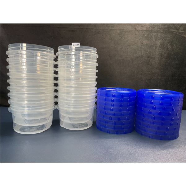 Lot of 18 Ziploc Brand Round Food Storage Containers - Includes 18 Containers & 18 Lids - New