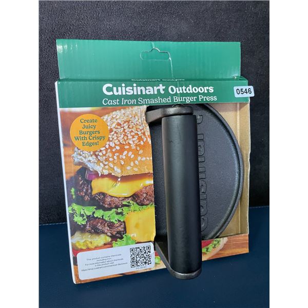 Cuisinart Cast Iron Smashed Burger Press with Handle; 2LB Burger Press - Brand New!