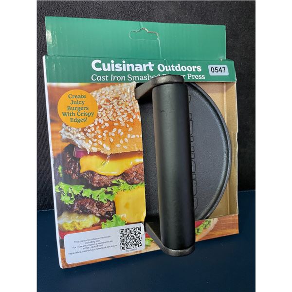 Cuisinart Cast Iron Smashed Burger Press with Handle; 2LB Burger Press - Brand New!