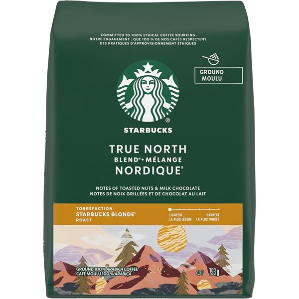 Starbucks True North Blend Ground Coffee (793g) Starbucks Blonde Roast - New Sealed!