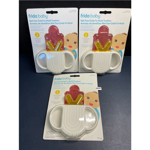 Lot of 3 Frida Baby Not-Too-Cold-To-Hold Teethers with Dual-Sided Cooling for Gums/Teeth - New!