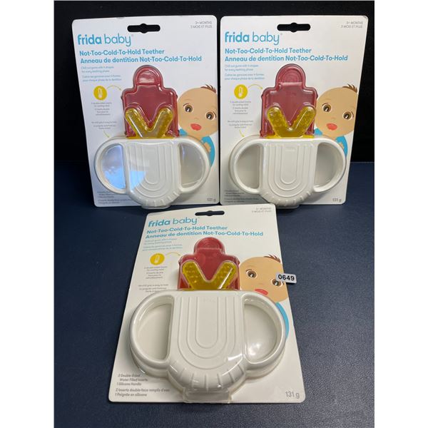 Lot of 3 Frida Baby Not-Too-Cold-To-Hold Teethers with Dual-Sided Cooling for Gums/Teeth - New!