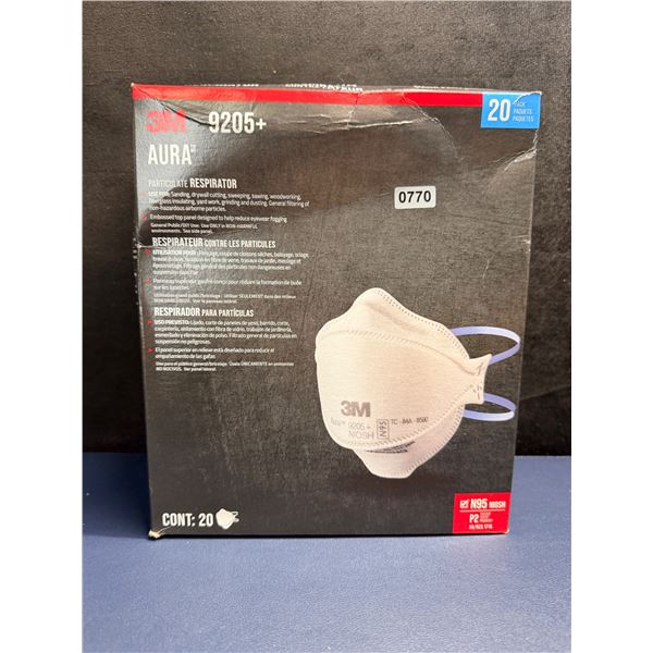 3M Aura 20-Pack of N95 Niosh Particulate Respirator Face Masks - New