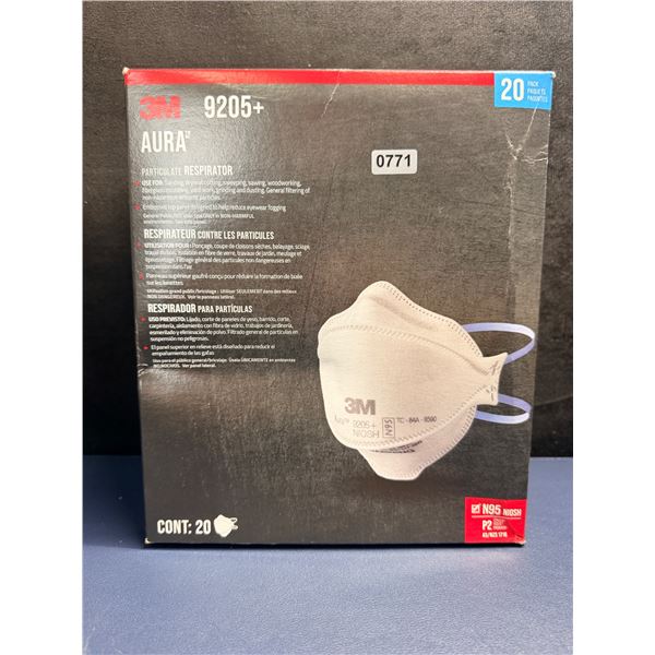 3M Aura 20-Pack of N95 Niosh Particulate Respirator Face Masks - New