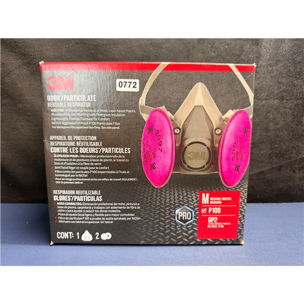3M Reusable Odour and Particulate P100 Niosh Respirator Mask Medium - New