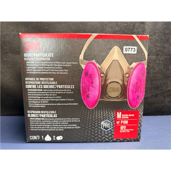 3M Reusable Odour and Particulate P100 Niosh Respirator Mask Medium - New
