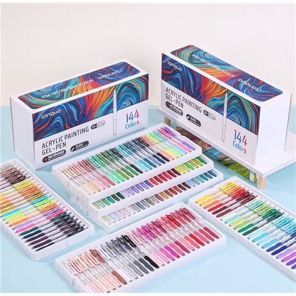 Languo 144PC D200 0.7mm Acrylic Painting Gel-Pen Kit - New