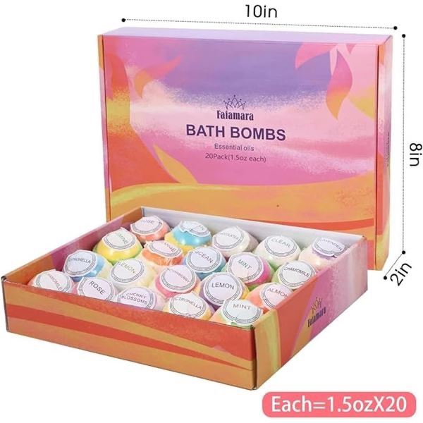 Fafamara 20-Pack of Essential Oil Bath Bombs - New