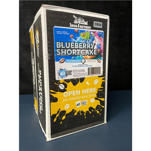 Java Factory Blueberry Shortcake Flavored Coffee Pods (Box of 40) Single-Serve K-Cups - New Sealed