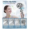 Image 7 : Handheld High-Pressure Adjustable Shower Head; 3 Spray Modes with Hose & 5 Filters - NEW