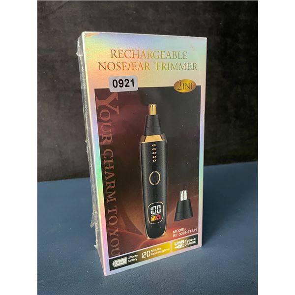 USB-C Rechargeable Nose/Ear Hair Trimmer with LED Display, 120min Run Time - New Sealed!
