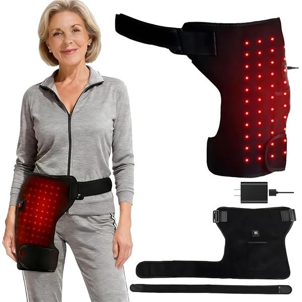 Hip Massager with Red Light & Heat, 3-Levels of Heating, for Relieving Pain/Discomfort - Brand New!
