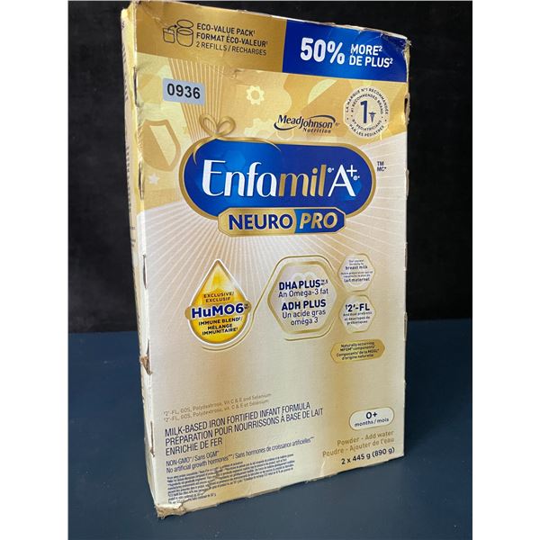 Box of Enfamil A+ Neuro Pro Infant Formula Powder - Add Water (2 x 445g) For 0+m - New Sealed!