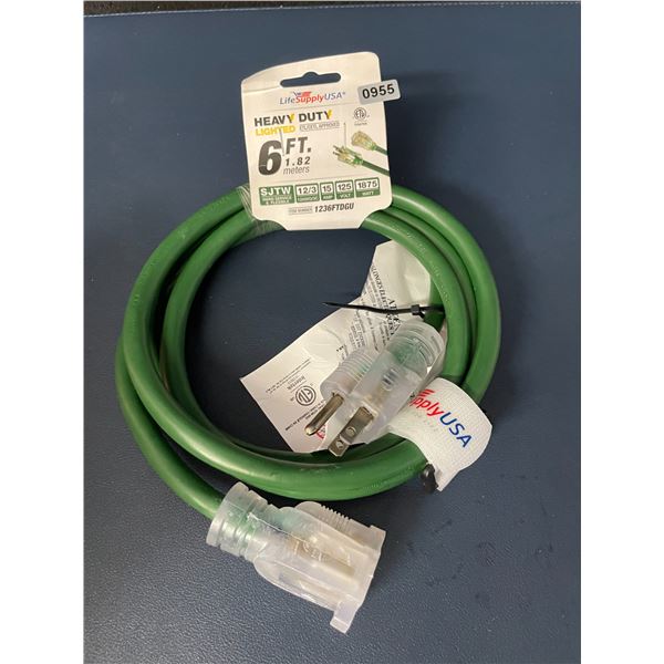 Heavy Duty Lighted 6FT Extension Cord for Outdoors/Indoors; 3-Wire Grounded - Brand New!