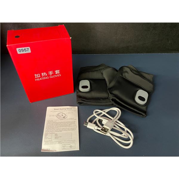 Smart Heated Fingerless Gloves/Electric Heated Rechargeable Gloves (Black) Size Medium - New in Box