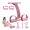 Image 1 : Multi-Functional Exercise/Pedal Resistance Band Set for Legs, Back, & Chest Workouts (Pink) New!