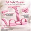 Image 3 : Multi-Functional Exercise/Pedal Resistance Band Set for Legs, Back, & Chest Workouts (Pink) New!