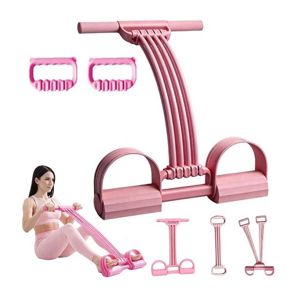 Multi-Functional Exercise/Pedal Resistance Band Set for Legs, Back, & Chest Workouts (Pink) New!